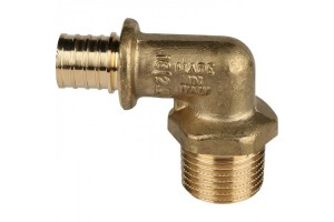 Elsen Угольник переходной 16x1/2 Н. аксиальный PEX, латунь