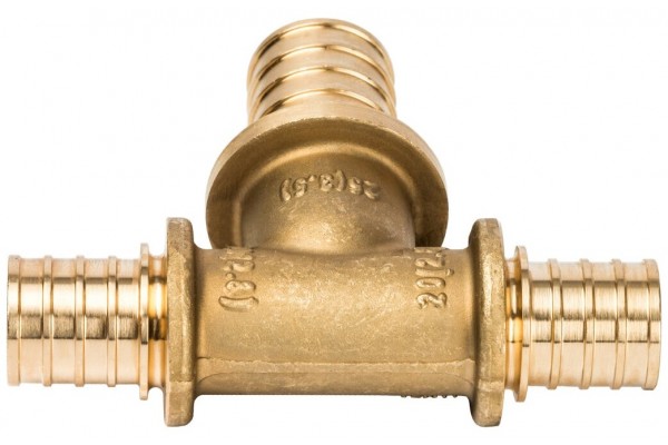 Elsen Тройник переходной 20x25x20 аксиальный PEX, латунь