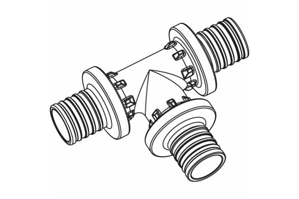 REHAU RAUTITAN Тройник 32x32x32 аксиальный PEX, PPSU