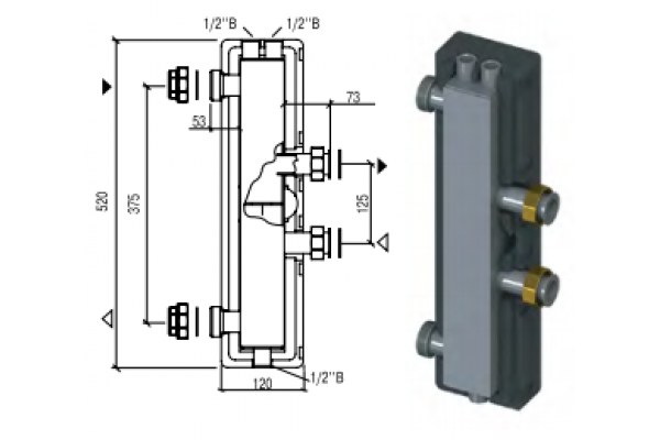 Гидрострелка Elsen DN-25, 3.5 м3/ч, 82 кВт, EWG25.00