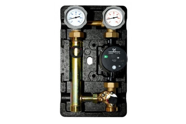 Насосная группа Meibes MK DN 25 (1) с насосом Grundfos UPM3 Hybrid 25-70 со смесителем подающая линия-справа