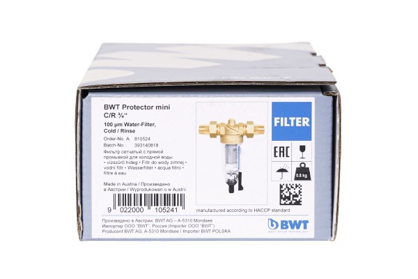 BWT Protector mini С/R 3/4 фильтр механической очистки воды, 810524