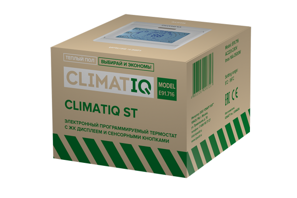 Терморегулятор для теплого пола CLIMATIQ ST белый