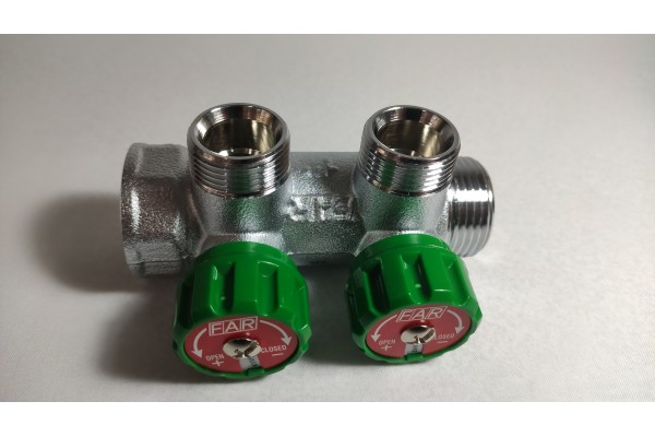 FAR коллектор 1 x 3/4 с 2 отводами EK евроконус с вентилями, FK 3821 134
