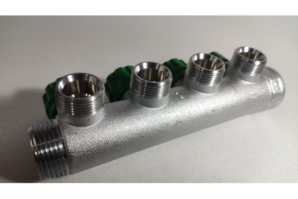 FAR коллектор 1 x 3/4 с 4 отводами EK евроконус с вентилями, FK 3824 134