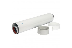 STOUT Элемент дымохода  DN60/100 труба коаксиальная 500 мм п/м, уплотнения и хомут в комплекте