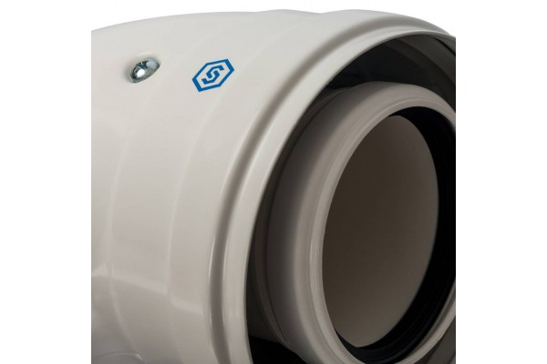 STOUT Элемент дымохода конденсац. колено 90°/ адаптер 90° DN60/100 м/п PP-FE (совместим. с Baxi,Viessmann)
