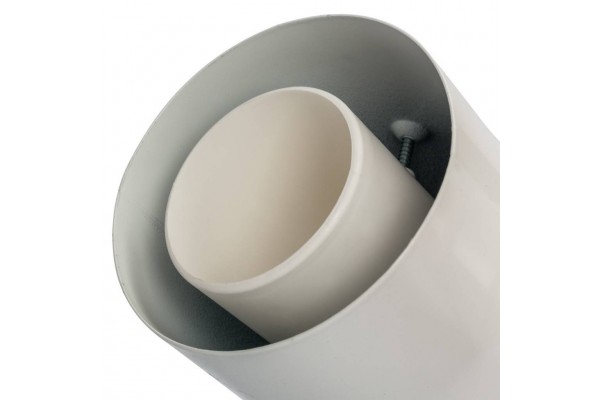 STOUT Элемент дымохода конденсац. колено 90°/ адаптер 90° DN60/100 м/п PP-FE (совместим. с Baxi,Viessmann)