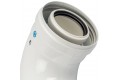 STOUT Элемент дымохода конденсац. адаптер 90° DN60/100 м/п PP-FE c хомутом (совместим. с Vaillant, Ariston)