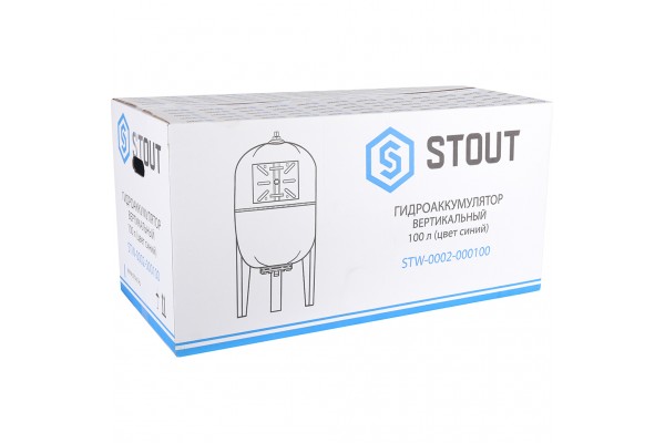 STOUT Расширительный бак, гидроаккумулятор 100 л. вертикальный (цвет синий)