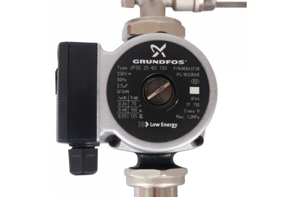 STOUT Насосно-смесительный узел с термостатическим клапаном и байпасом; Grundfos UPSO 25-65 130