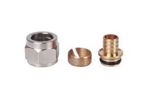 STOUT Переходник компрессионный (евроконус) 16x1/2 В. (2.0мм) PEX/Pert/AL