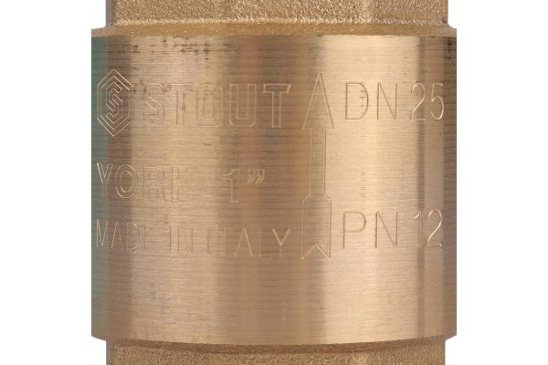 STOUT 1 Клапан обратный пружинный муфтовый с пластиковым седлом