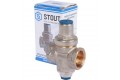 STOUT Редуктор давления PN16 вн/вн 3/4 с выходом под манометр
