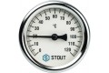 STOUT Термометр биметаллический с погружной гильзой. Корпус Dn 63 мм, гильза 75 мм 1/2, 0...120°С