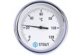 STOUT Термометр биметаллический с погружной гильзой. Корпус Dn 80 мм, гильза 50 мм, резьба с самоуплотнением 1/2, 0...120°С