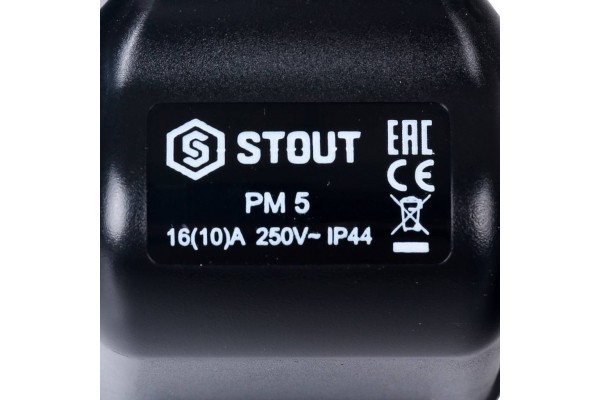 STOUT Реле давления для водоснабжения PM5G,  1-5 бар, 1/4, с накидной гайкой.