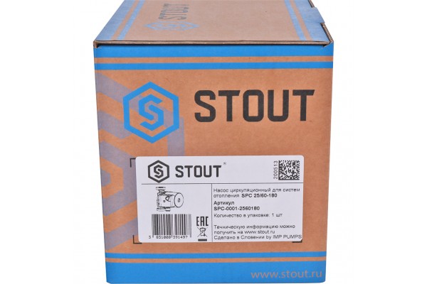 STOUT Насос циркуляционный 25/60-180