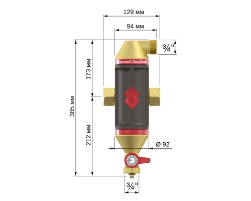 Flamco Сепаратор воздуха и шлама Flamcovent Clean Smart 1 1/2