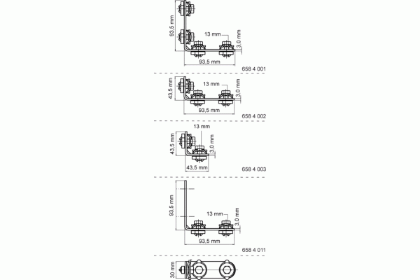Walraven Уголок 90° BIS RapidRail 2 отверстия