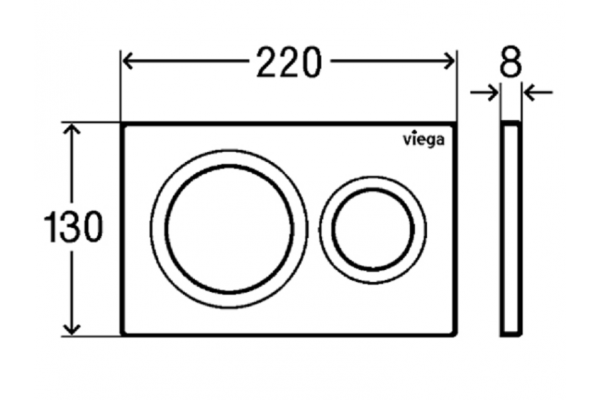 Viega Клавиша смыва Viega Prevista Visign for Style 20 для унитаза шгв 220*8*130 цвет-матовый хром