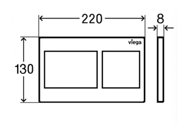 Viega Клавиша смыва Viega Prevista Visign for Style 21 для унитаза шгв 220*8*130 цвет-альпийский белый