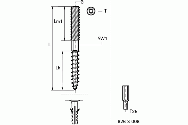 Walraven Винт-шуруп BIS Torx M10 60 оцинкованная сталь упаковка 50 шт