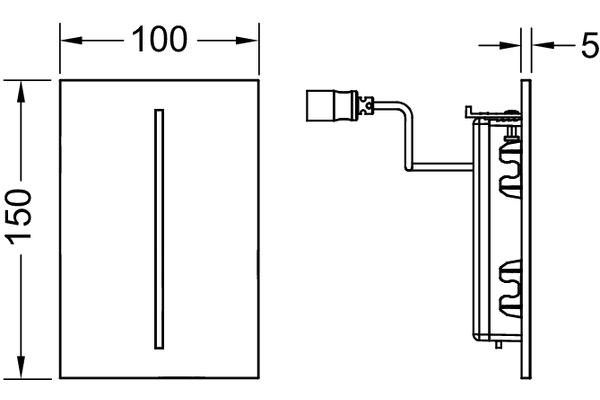 Клавиша смыва TECE TECEfilo Urinal для писсуара шгв 100*50*150 цвет-хром глянцевый