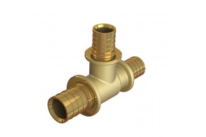 Elsen Тройник переходной 25x25x16 аксиальный PEX, латунь