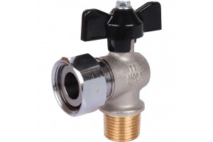 STOUT кран шаровой угловой с накидной гайкой ВН 1/2x3/4 бабочка