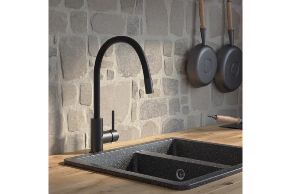 Смеситель для кухни IDDIS Kitchen 360 черный матовый