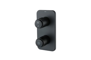 Смеситель IDDIS двумя выходами с управлением Push Control черный матовый встраиваемый Slide (SLIBLBT
