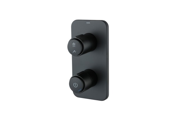 Смеситель IDDIS двумя выходами с управлением Push Control черный матовый встраиваемый Slide (SLIBLBT