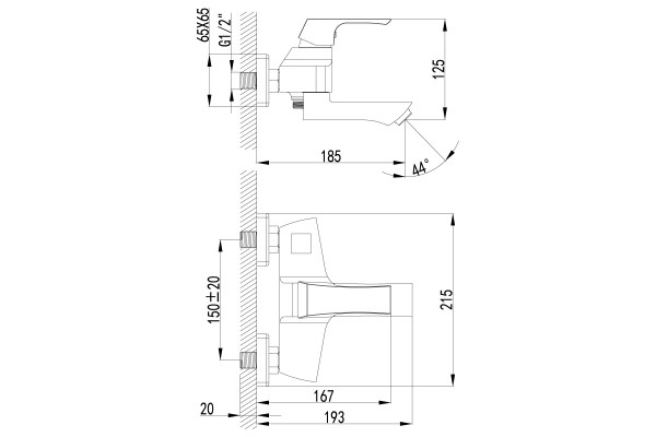 Смеситель для ванны Lemark Unit