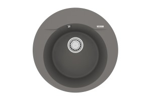 Кухонная мойка Lemark SULA 500 врезная круглая из кварцгранита цвет: Серый шёлк