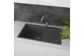 Кухонная мойка Lemark IMANDRA 840 врезная прямоугольная с крылом из кварцгранита цвет: Грей
