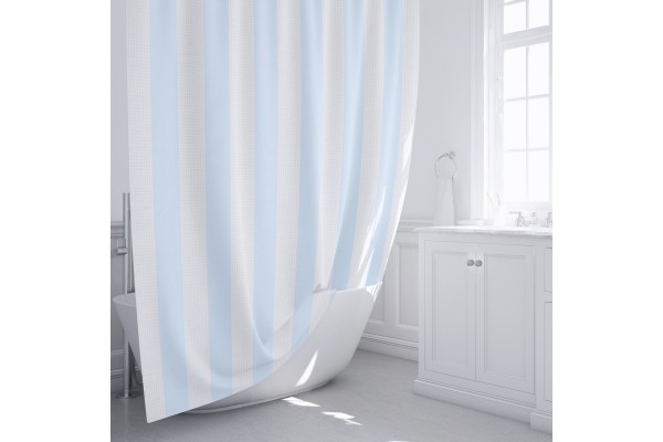 Шторка для ванной Fixsen Vafel голубая