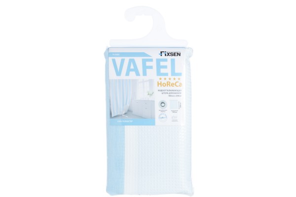 Шторка для ванной Fixsen Vafel голубая