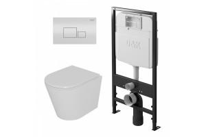 Комплект D&K DS1021602 унитаз DT1026016, инсталляция DI8055119, клавиша смыва DB1519016