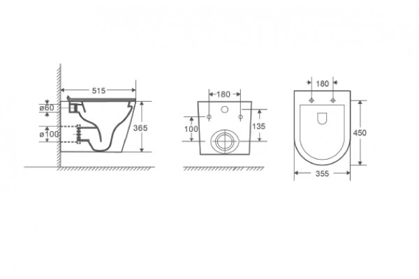 Комплект D&K DS1021602 унитаз DT1026016, инсталляция DI8055119, клавиша смыва DB1519016