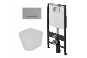 Комплект D&K DS1021606 унитаз DT1026016, инсталляция DI8055119, клавиша смыва DB1519001