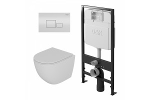 Комплект D&K DS1391602 унитаз DT1396016, инсталляция DI8055119, клавиша смыва DB1519016
