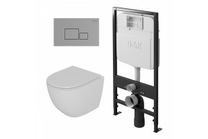 Комплект D&K DS1391606 унитаз DT1396016, инсталляция DI8055119, клавиша смыва DB1519001