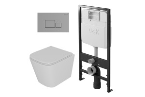 Комплект D&K DS1431606 унитаз DT1436016, инсталляция DI8055119, клавиша смыва DB1519001