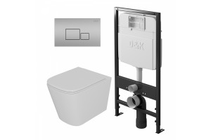Комплект D&K DS1511604 унитаз DT1516016, инсталляция DI8055119, клавиша смыва DB1519002