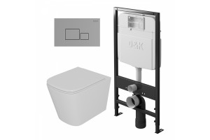 Комплект D&K DS1511606 унитаз DT1516016, инсталляция DI8055119, клавиша смыва DB1519001