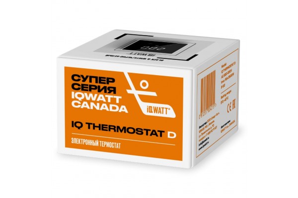 IQ Watt THERMOSTAT D black/white (черный/белый) электронный терморегулятор для теплого пола