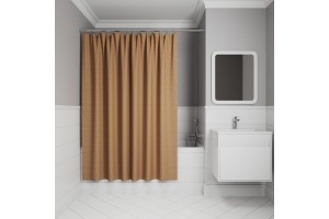 Штора для ванной IDDIS Base 200x240 см, Полиэстер, коричневый