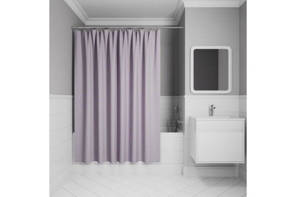 Штора для ванной IDDIS Base 200x240 см, Полиэстер, фиолетовый