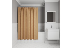 Штора для ванной IDDIS Base 200x180 см, Полиэстер, коричневый